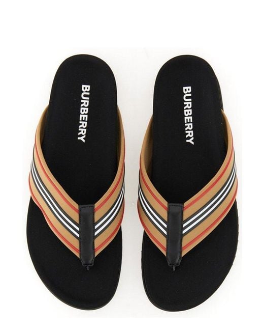 Burberry Black Slip-on Thong Sandals for men