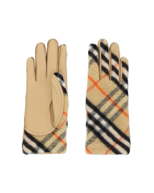 Burberry Multicolor Checkered Panelled Gloves