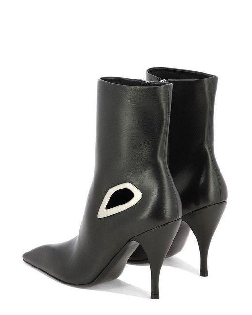 Off-White c/o Virgil Abloh Black Crescent Pointed Toe Ankle Boots