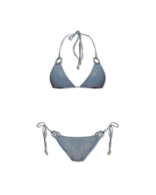 Zimmermann Bikini With Glitter in Blue Lyst