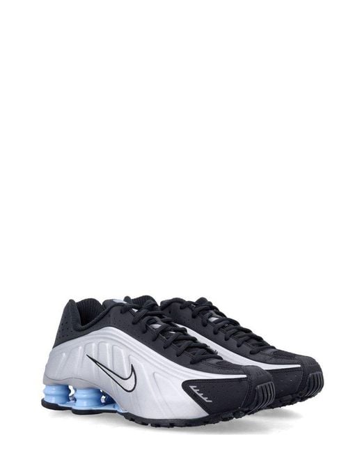 Nike White Shox R4 Lace-Up Sneakers
