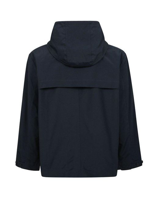 Thom Browne Blue Drawstring Hooded Jacket for men