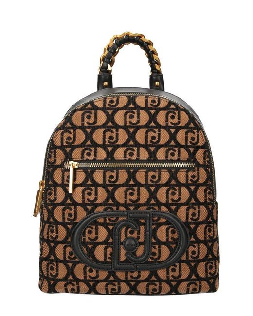Liu Jo Multicolor All-Over Logo Jacquard Zipped Backpack