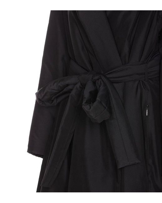 The Row Black Belted Long-sleeved Coat