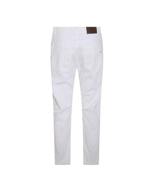 Brunello Cucinelli White Cotton Blend Jeans