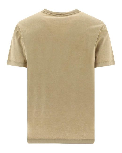 Roberto Collina Natural Short Sleeved Crewneck T-shirt for men