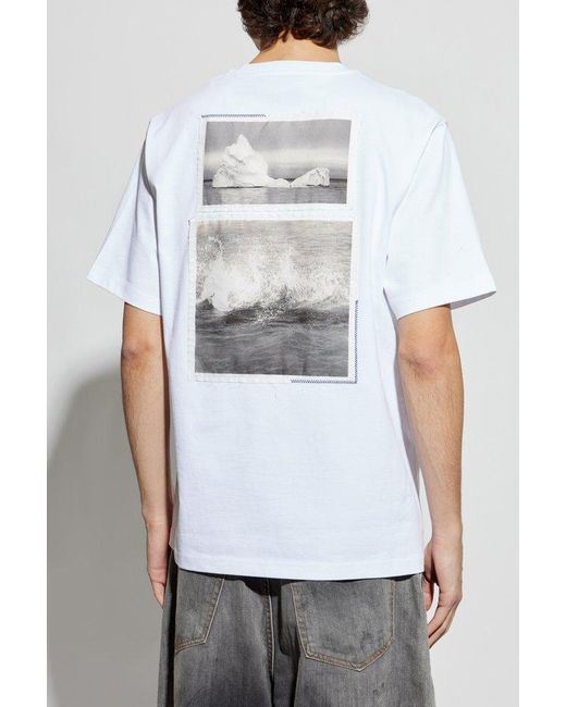 Iceberg White Logo Patch Crewneck T-Shirt for men