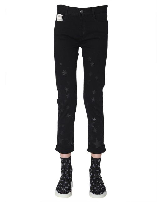 Stella McCartney Black Star Printed Skinny Jeans