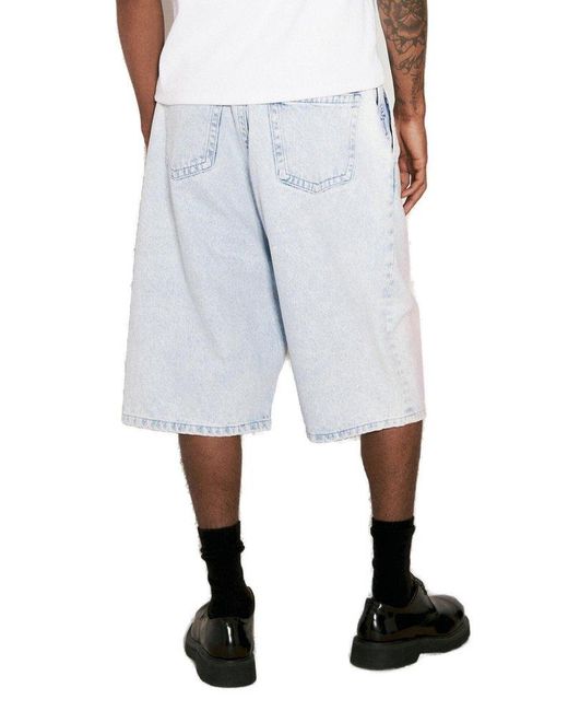Y. Project White Souffle Dropped Crotch Denim Shorts for men