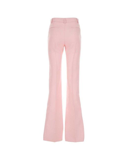 Valentino Pink Mid-rise Flared Trousers