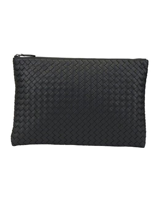 Bottega Veneta Black Woven Clutch Bag