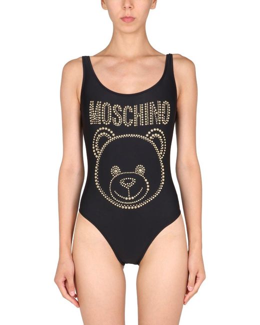 Moschino Black One Piece Swimsuit With Logo