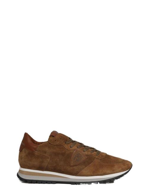 Philippe Model Trpz Low Daim Sneakers in Brown for Men | Lyst