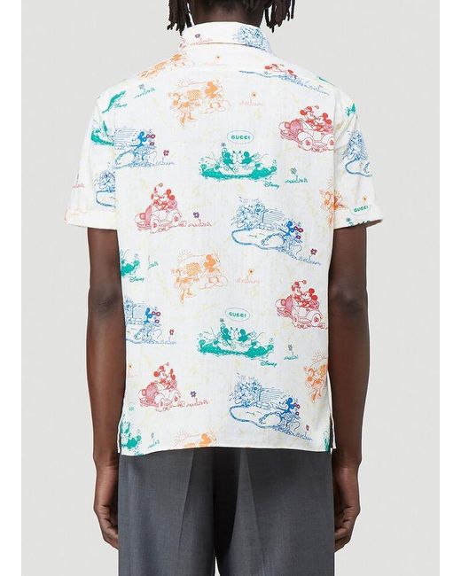 Gucci Cotton X Disney Mickey Mouse Shirt in White for Men - Lyst