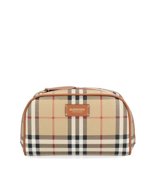 Burberry Natural Small Check Travel Pouch