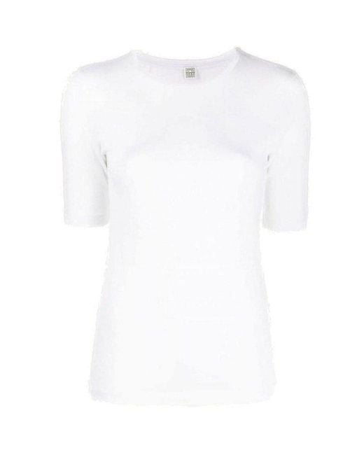Totême  White Crewneck Short-sleeved T-shirt
