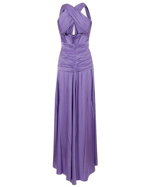 Pinko Purple Plunge-neck Gown