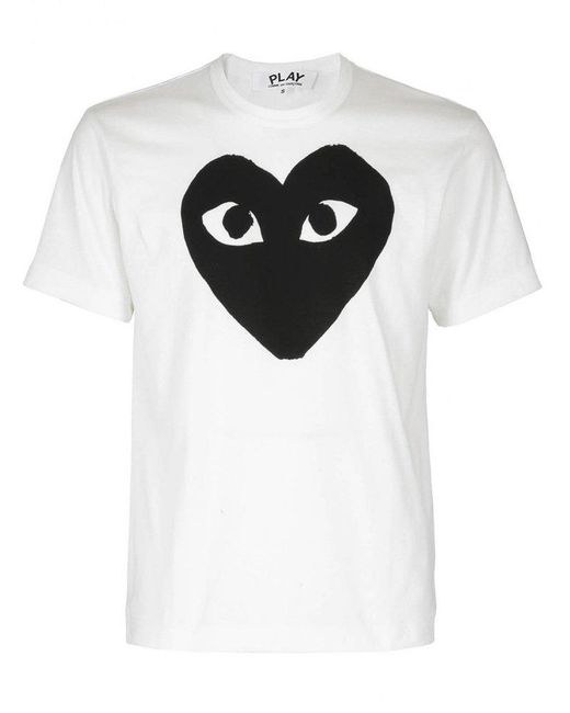 COMME DES GARÇONS PLAY Black Heart Printed Crewneck T-shirt for men