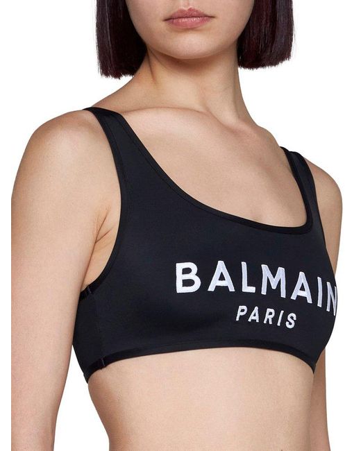 Balmain Black Embroide Bikini