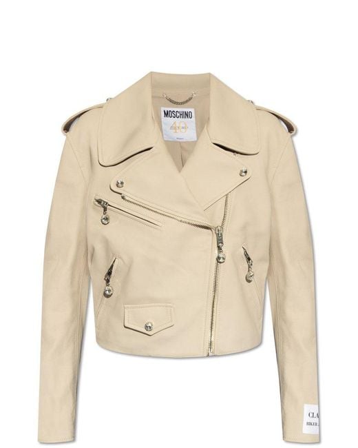 Moschino Natural '40th Anniversary' Leather Jacket,