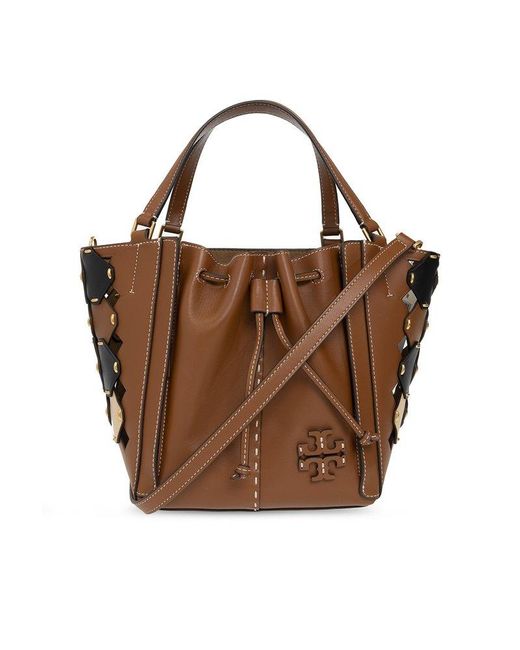 Tory Burch Mcgraw Drawstring Top Handle Bag in Brown Lyst Canada
