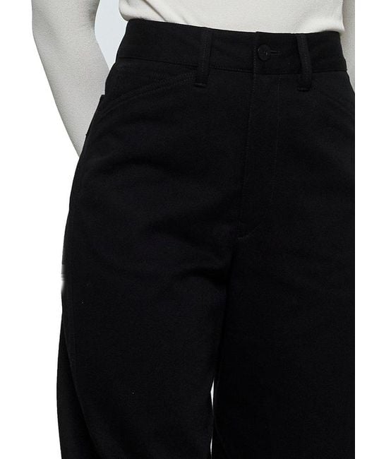 Lemaire Black Contrast Stitching Tapered Jeans