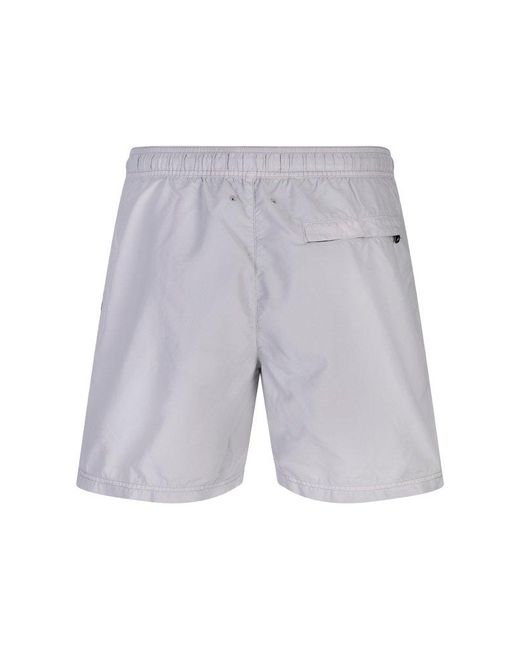 Stone Island Gray Regular Fit Mid-Length Swim Trunks for men