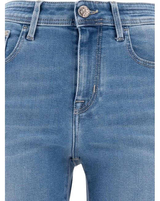 デニム・ジーパン Jacob Cohen \"Kate Crop\" jeans Jacob Cohën Kate Crop frayed-hem Jeans | White | FARFETCH SA