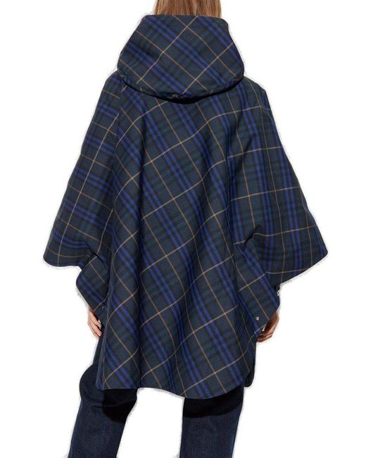 Burberry Blue Checkered Poncho