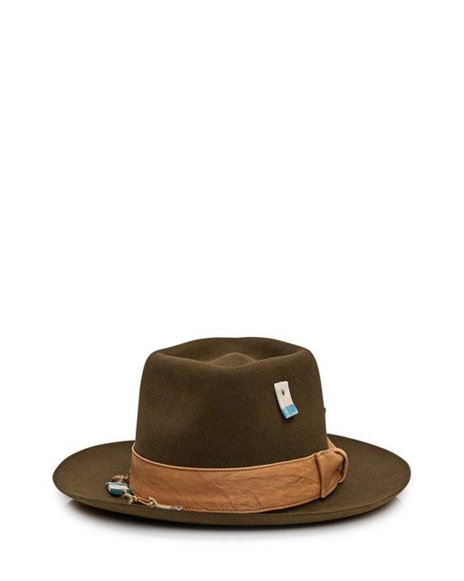 Nick Fouquet Brown Bow-detailed Hat for men