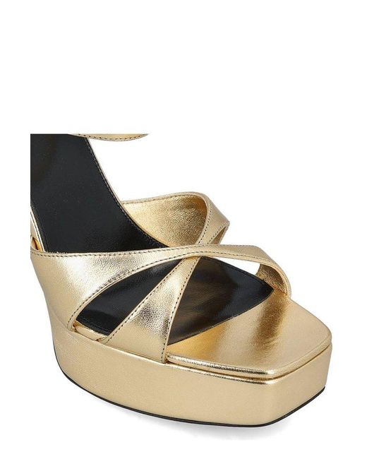 Saint Laurent Metallic Debbie Platform Sandals