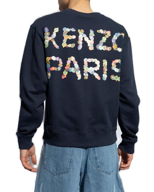 KENZO Blue Fruit Stickers Classic Sweatshirt for men