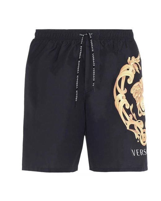 Versace Black Medusa Print Swim Short for men