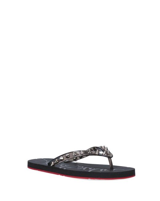louboutin flip flops black