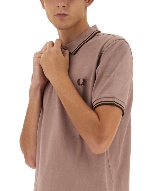 Fred Perry Pink Polo With Logo for men