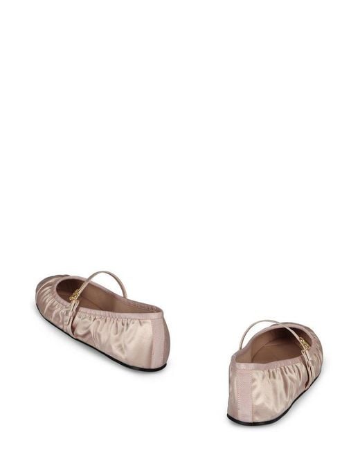 Dolce & Gabbana Pink Satin Ballet Flats
