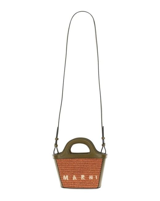Marni Multicolor Tropicalia Logo Embroidered Micro Tote Bag