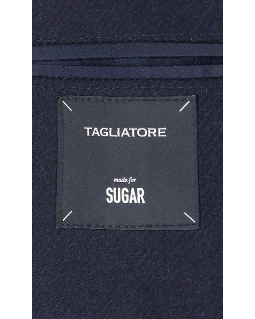 Tagliatore Blue Straight-hem Single-breasted Blazer for men