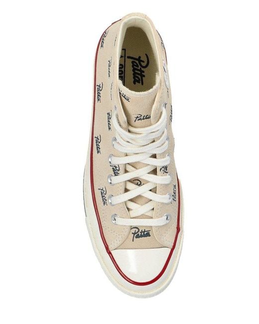 Converse White Patta High-Top Branded Sneakers for men