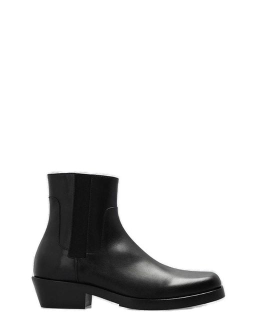 Raf Simons Black Square-toe Western Ankle Boots for men