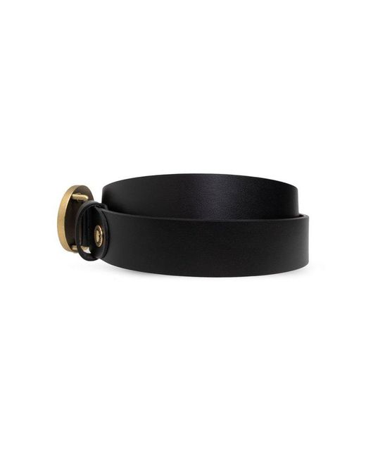 Versace Black Logo Plaque Buckle Belt