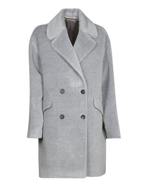 Tagliatore Gray Double-Breasted Coat