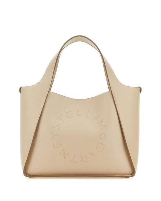 Stella McCartney Natural Logo Detailed Tote Bag
