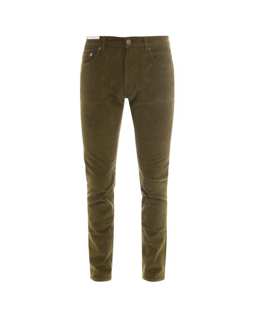 Pt05 Green Mid Rise Slim Fit Jeans for men