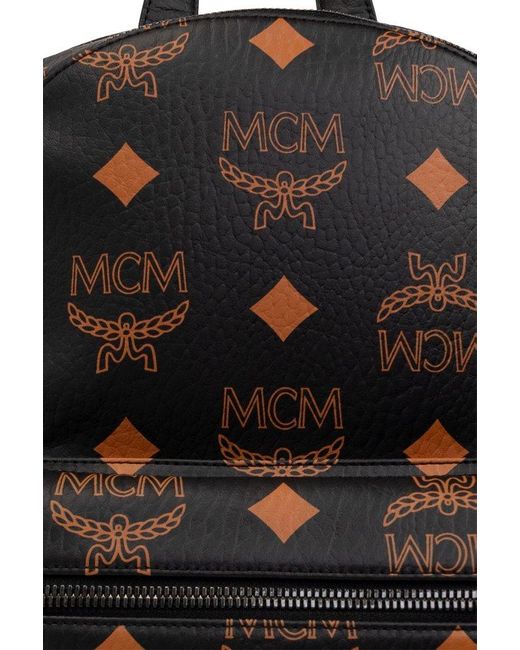 Mcm Men's Stark Maxi Monogram Medium Backpack - Black