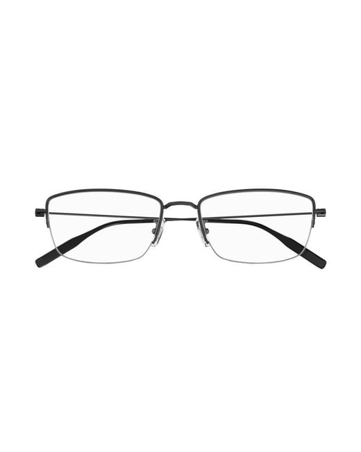 Montblanc Black Rectangular Frame Glasses for men