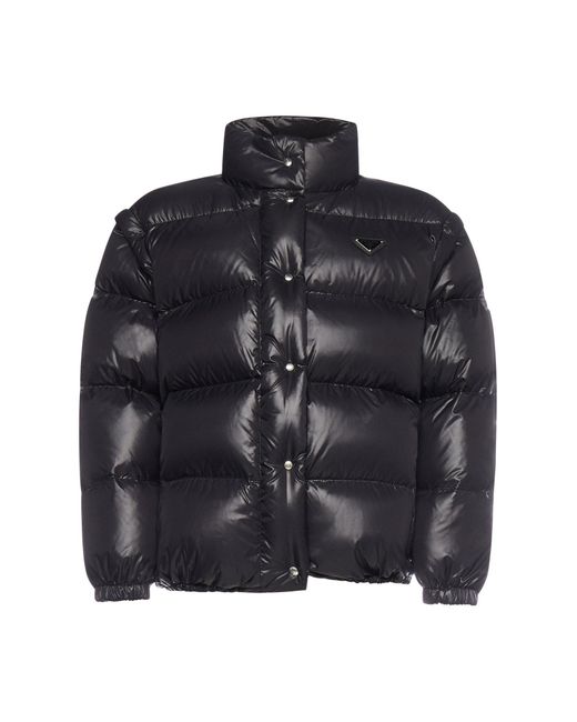 Prada Black Convertible Puffer Jacket