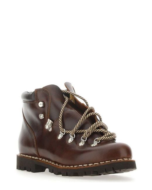Paraboot Brown Round Toe Lace-up Boots for men