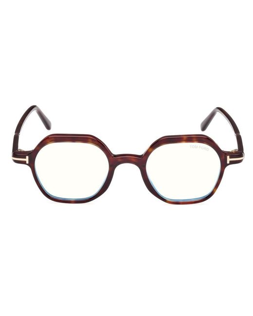 Tom Ford Black Hexagonal-Frame Glasses for men