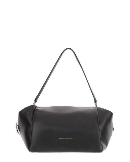 Carven Black Logo Printed Shoulder Bag